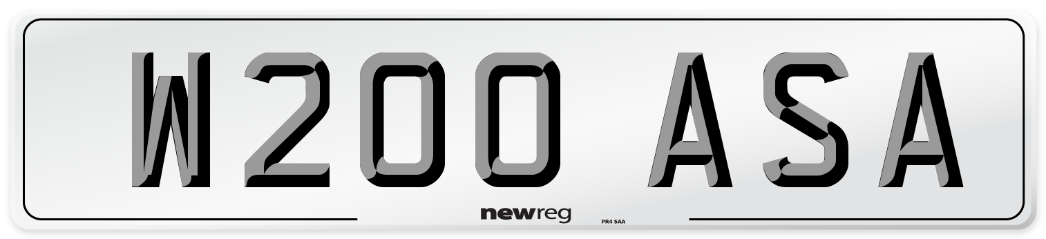 W200 ASA Number Plate from New Reg